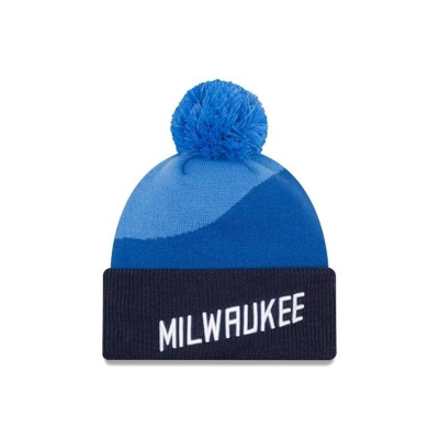 Milwaukee Bucks Gorra | New Era NBA City Edition Pom Knit Beanie Mexico - Azules